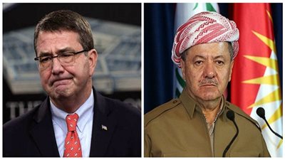 آشتون كارتر يبحث مع بارزاني الحرب على داعش ودعم 