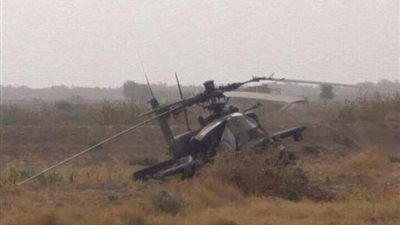 هبوط اضطرارى لطائرة اباتشى سعودية دون اضرار