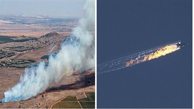 ننشر أول فيديو وصور للحظة سقوط الطائرة الروسية قرب الحدود التركية 