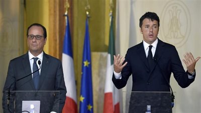 أولاند ورينزي يدعوان إلى اتفاق شامل مع تركيا لاحتواء أزمة المهاجرين