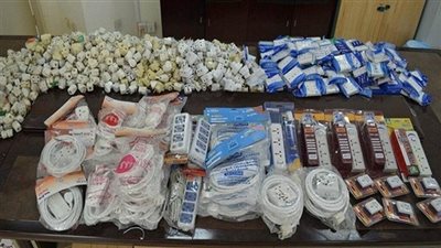 ضبط 522 ألف قطعة أدوات كهربائية مهربة جمركيًا في عابدين والعبور