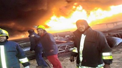 الدفاع المدني بشركة سرت الليبية: إخماد حرائق خزانات النفط بشركة الهروج