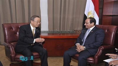 السيسي يلتقي سكرتير عام الأمم المتحدة قبيل مغادرته أديس أبابا 