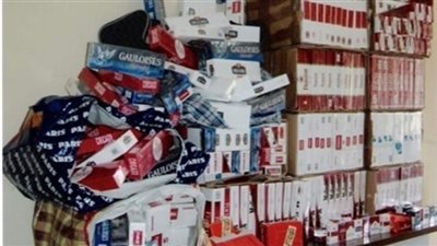 ضبط 400 كرتونة سجائر مجهولة المصدر بالسويس 