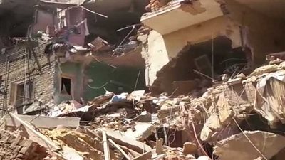 انهيار أجزاء من عقار سكني بإمبابة