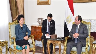 السيسي يستقبل نائبة رئيس وزراء الصين لشئون التعليم