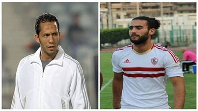 باسم مرسي يعتذر لعبد الحليم علي في مران الزمالك