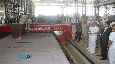 بالصور.. ترسانة الإسكندرية تحتفل بتصنيع أول سفينة حربية من طراز 