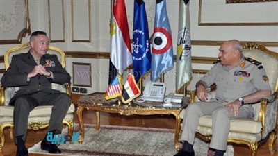 الفريق صدقي صبحي ومحمود حجازي يلتقيان رئيس الأركان الأمريكي