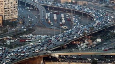 زحام مروري أعلى كوبري 6 أكتوبر