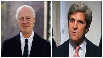 كيري يلتقي دي ميستورا في جنيف لبحث تثبيت الهدنة بسوريا