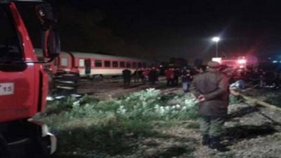 مصرع شخصين في حادث تصادم قطار بضائع بسيارة ملاكي بالسويس