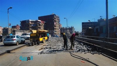 بالصور.. انتهاء العمل بالاتجاه الأول لكوبري دار السلام 
