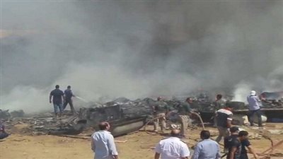 السيطرة على حريق هائل بقطعة أرض في الطالبية 