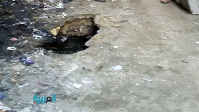 بالصور.. هبوط أرضي بترعة زنين ببولاق الدكرور