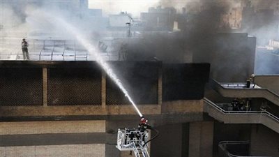 النيابة تعاين حريق وزارة الداخلية بالدراسة