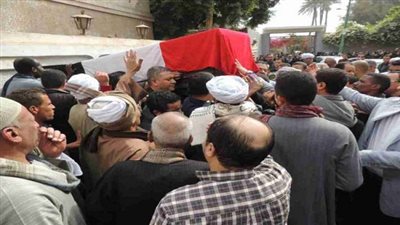 بالفيديو.. جنازة عسكرية لضابط مواجهات حلوان مع الإرهابيين