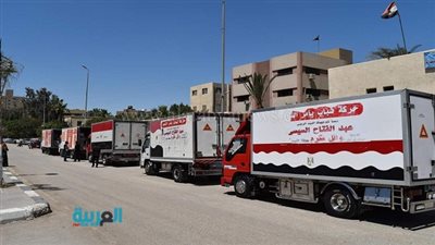 استمرار وصول السيارات المحملة باللحوم والمواد المدعمة للفيوم