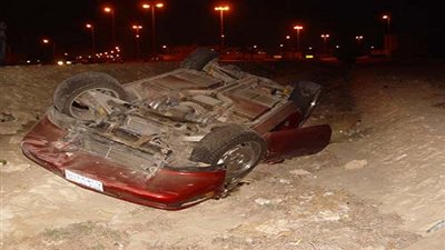 كثافة مرورية أعلى دائري المريوطية عقب انقلاب سيارة وإصابة سائقها