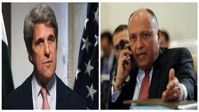 سامح شكري يتناول القضية الفلسطينية في اتصال هاتفي مع كيري