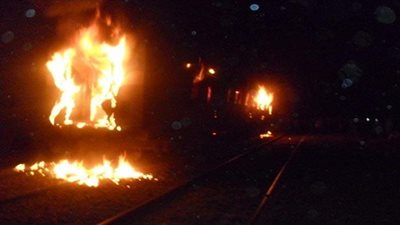 نشوب حريق في قطار ركاب رقم 980 المتوجه من القاهرة إلى أسوان