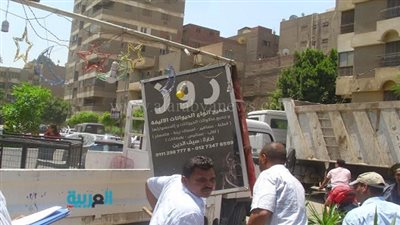 بالصور.. إزالة 5 مقاهي مخالفة بشرق مدينة نصر 