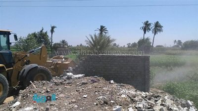 بالصور.. إزالة التعديات على الأراضي الزراعية بالمندرة في الفيوم 