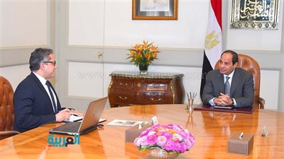 تفاصيل لقاء السيسي بوزير الآثار 