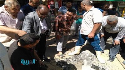 بالصور.. هبوط أرضي بمنطقة الطالبية في الهرم 