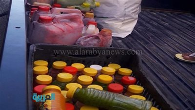  بالصور.. ضبط مصنع لإنتاج العصائر مجهولة المصدر بالسويس 