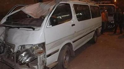 إصابة 12 في حادث انقلاب سيارة ميكروباص أعلى دائري الوراق