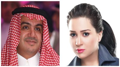 الشيخ وليد آل إبراهيم ومي عز الدين ينعيان مدير شركة 