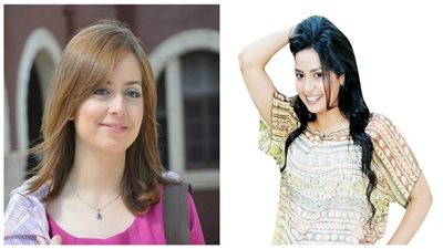 هبة مجدي وسهر الصايغ في كواليس تصوير 