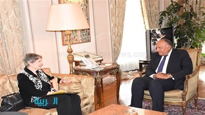 سامح شكري يستقبل هيلين كلارك المرشحة لمنصب سكرتير الأمم المتحدة