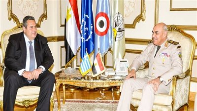 الفريق اول صدقى صبحى  يلتقى وزير الدفاع اليوناني