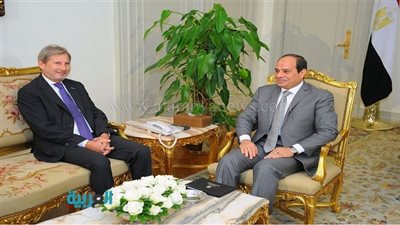 السيسي يستقبل المفوض الأوروبي لسياسة الجوار وتوسيع الاتحاد الأوروبي
