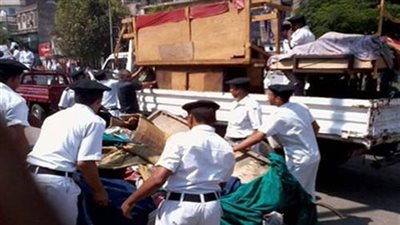 بالصور.. إزالة 6 أكشاك مخالفة وتحرير 8 محاضر إشغالات بالمطرية