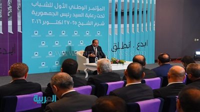  اللقاء الذي عقده السيسي مع مجموعة من مستثمري شرم الشيخ والشباب العاملين في مجال السياحة