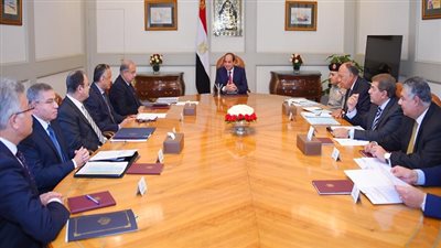 السيسي يجتمع برئيس مجلس الوزراء وعدد من المسئولين