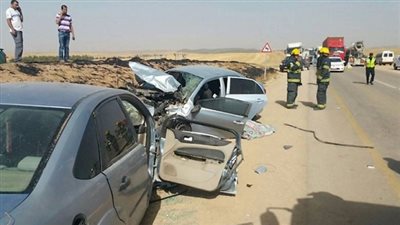 مصرع شابين في حادث تصادم ببني سويف