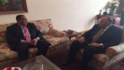 سامح شكري يستقبل وزير خارجية السودان