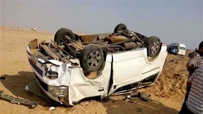 مصرع أب وطفلتيه وإصابة زوجته ونجله فى حادث انقلاب سيارة ببنى سويف