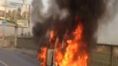 حريق سيارة أعلى كوبري أكتوبر يتسبب في كثافات مرورية