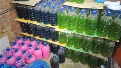 ضبط 1.8 طن صابون سائل مجهول المصدر بالبساتين