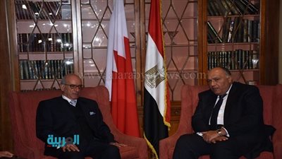 سامح شكري يستقبل وزير شئون مجلس الوزراء بالبحرين