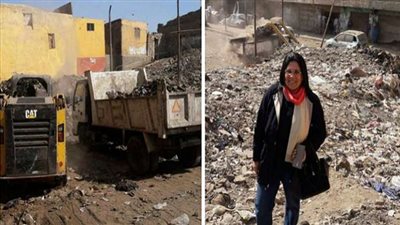 منى جاب الله تتابع رفع أطنان القمامة من أرض الخواص بمنشأة ناصر والجمالية