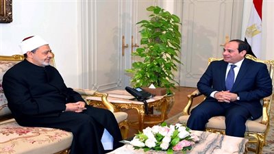 السيسي يستقبل فضيلة الإمام الأكبر شيخ الأزهر الشريف