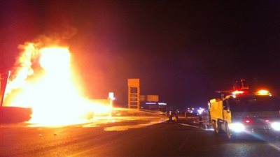 إخماد النيران بمحطة تمويل وقود بأوسيم