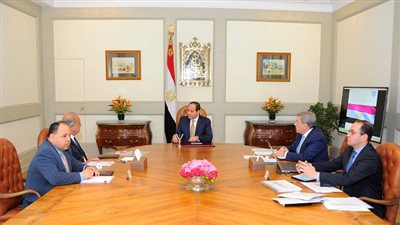 السيسي يجتمع مع رئيس مجلس الوزراء ووزير المالية ونائبيه