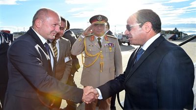 وصول الرئيس السيسي الى المجر